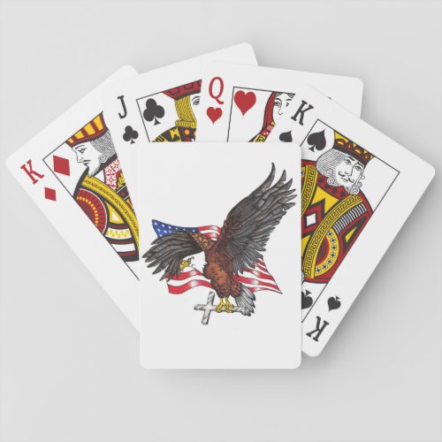 USA In God We Trust Eagle Playing Cards