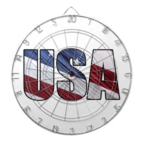 USA in Red White and Blue American Patriotic Flag Dartboard
