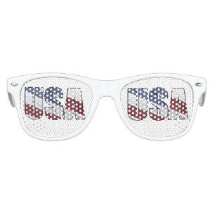 USA in Red White and Blue American Patriotic Flag Kids Sunglasses