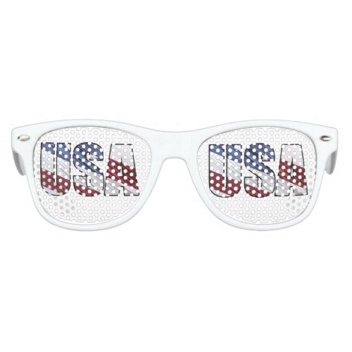 USA in Red White and Blue American Patriotic Flag Kids Sunglasses