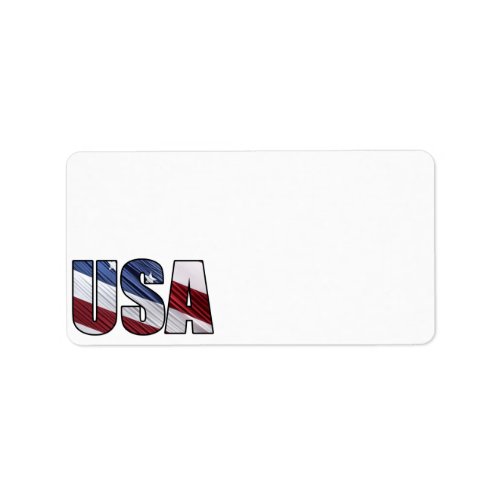 USA in Red White and Blue American Patriotic Flag Label