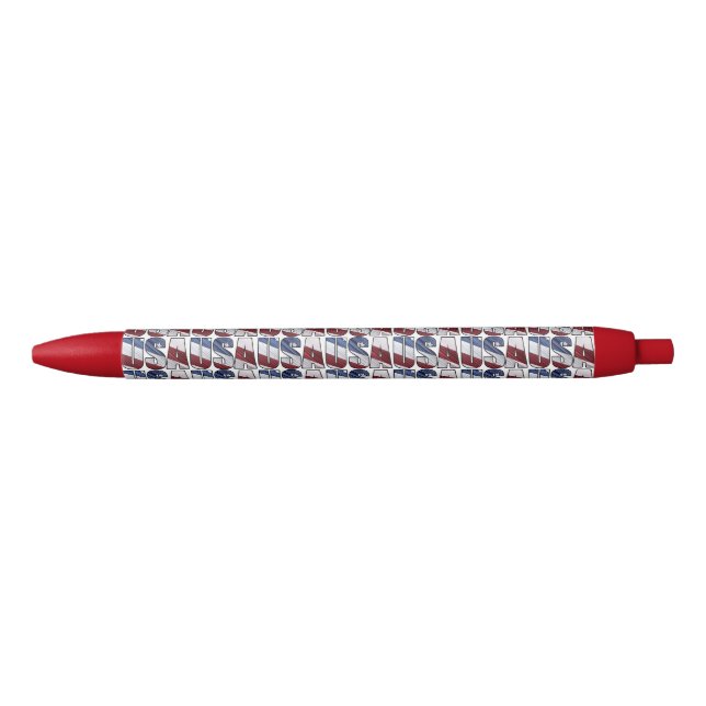 USA in Red White and Blue American Patriotic Flag Pen (Front)
