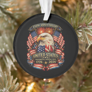 USA Independence 250th Anniversary 1776 2026 Ornament