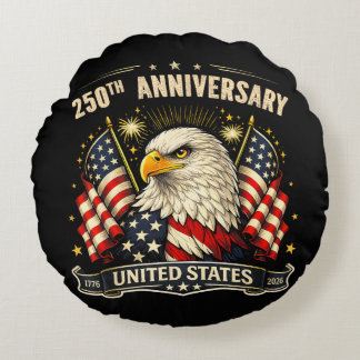 USA Independence 250th Anniversary 1776 2026 Patri Round Pillow