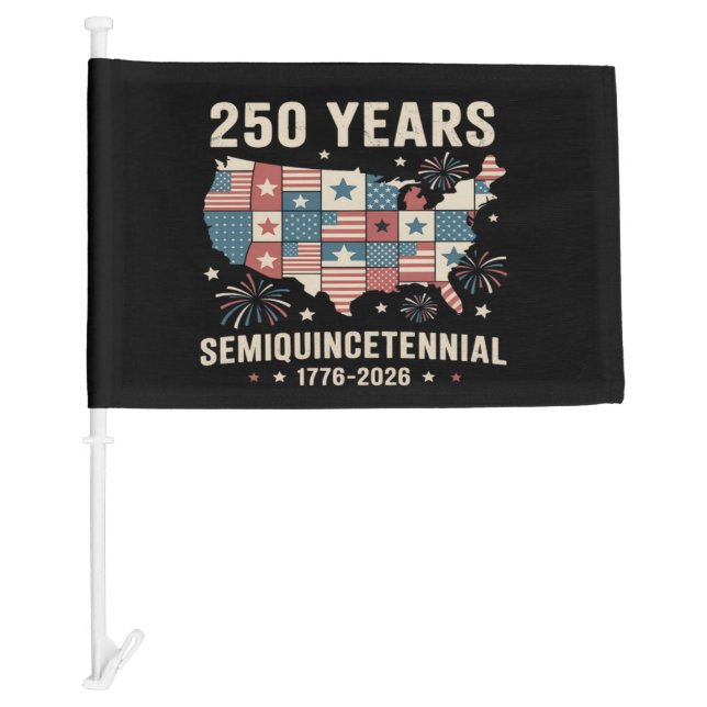usa independence 250th anniversary car flag (Front)