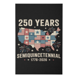 usa independence 250th anniversary faux canvas print