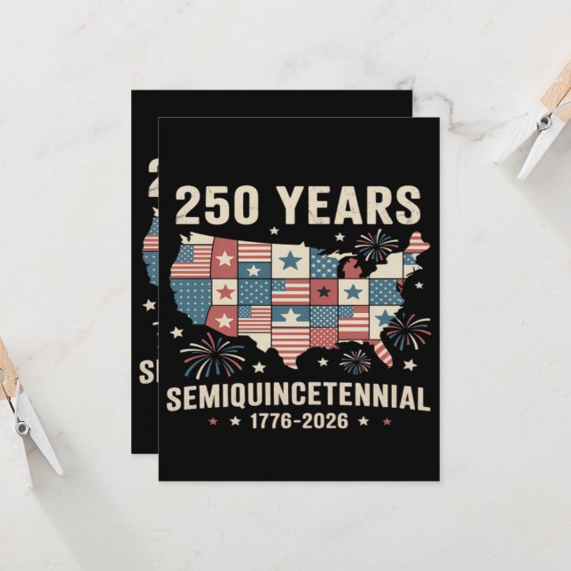 USA Independence 250th Anniversary  Invitation (Front/Back In Situ)