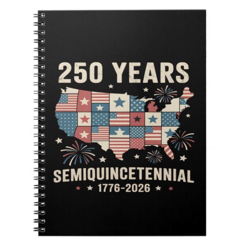 usa independence 250th anniversary notebook