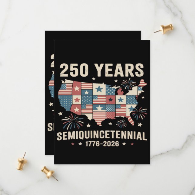 USA Independence 250th Anniversary  Save The Date (Front/Back In Situ)