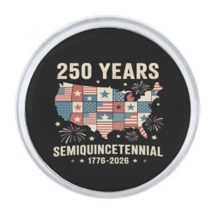 USA Independence 250th Anniversary Silver Finish Lapel Pin