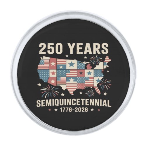 USA Independence 250th Anniversary  Silver Finish Lapel Pin