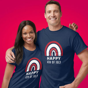 USA Independence Day 4th Of July American Rainbow T-Shirt