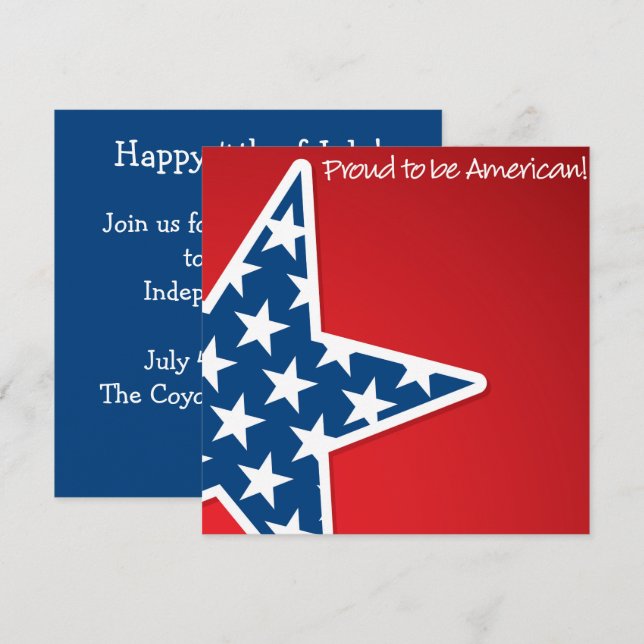 USA Independence Day 4th of July Custom Invitation (Front/Back)