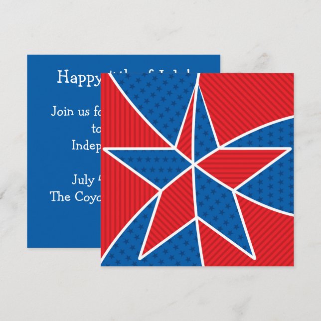 USA Independence Day 4th of July Invitation (Front/Back)