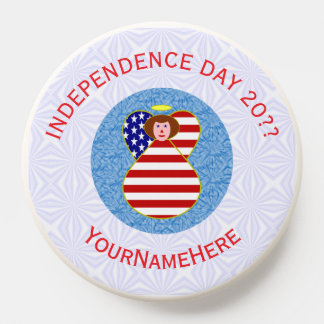 USA Independence Day Angel Flag Personalized  PopSocket