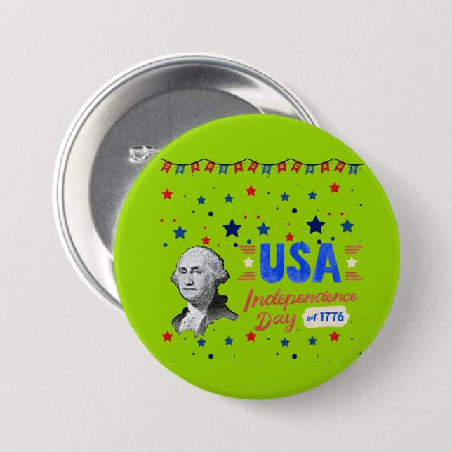 USA Independence Day Button (Front & Back)