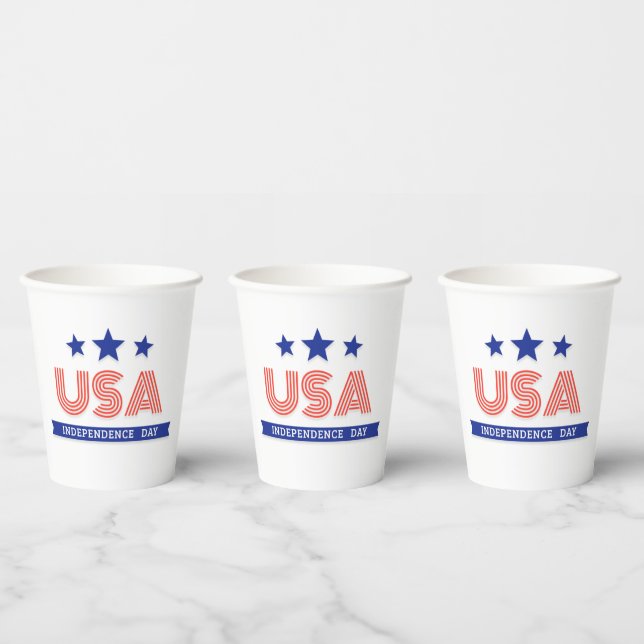 USA Independence Day Celebration Paper Cups (Multi)