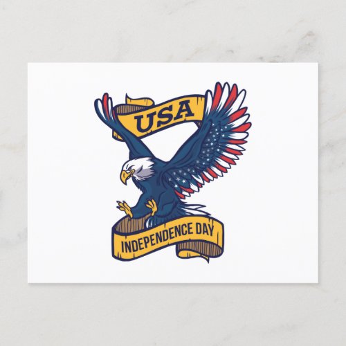 USA Independence Day Eagle Postcard