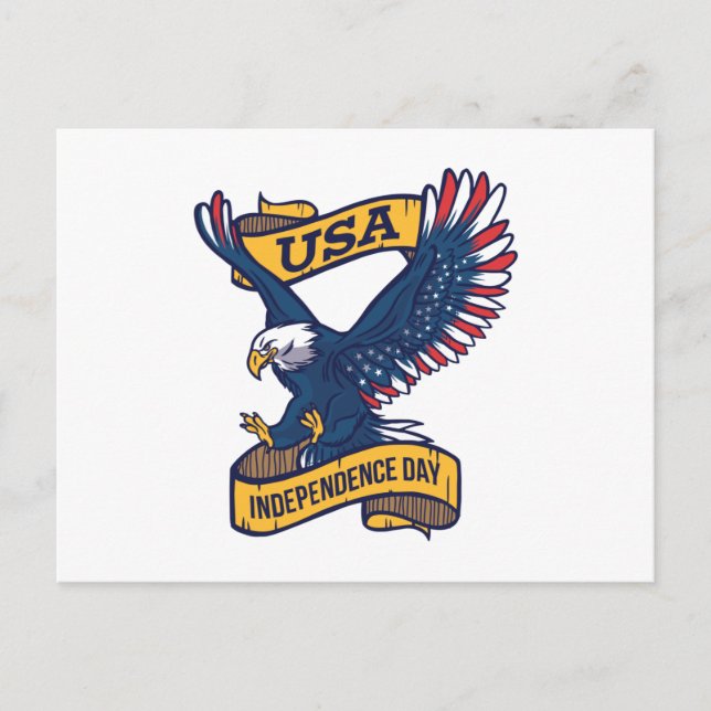 USA Independence Day Eagle Postcard (Front)