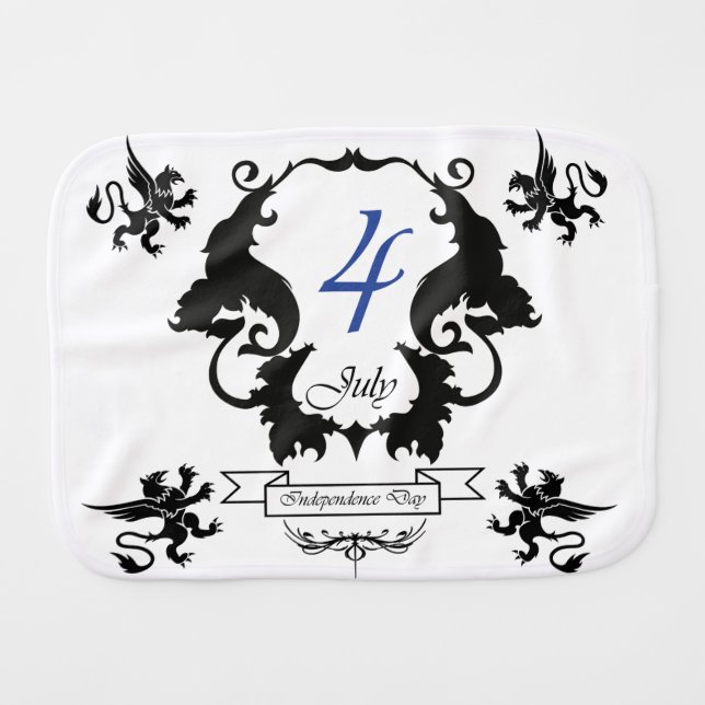 USA Independence Day greeting card Baby Burp Cloth (Front Horizontal)