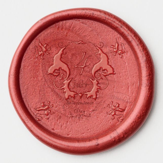 USA Independence Day greeting card Wax Seal Sticker (Front)