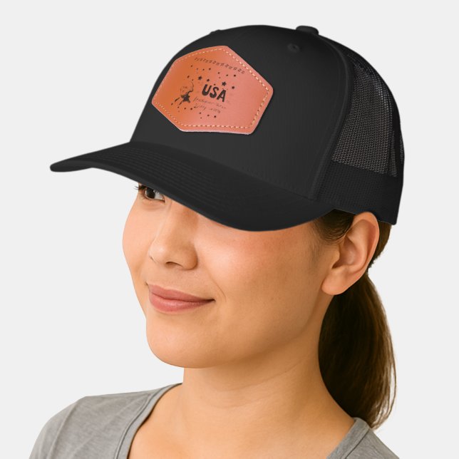 USA Independence Day Leather Patch Hat (Female)