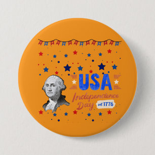 USA Independence Day orange Button