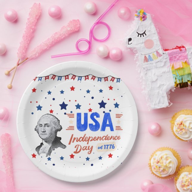 USA Independence Day Paper Plates (Party)