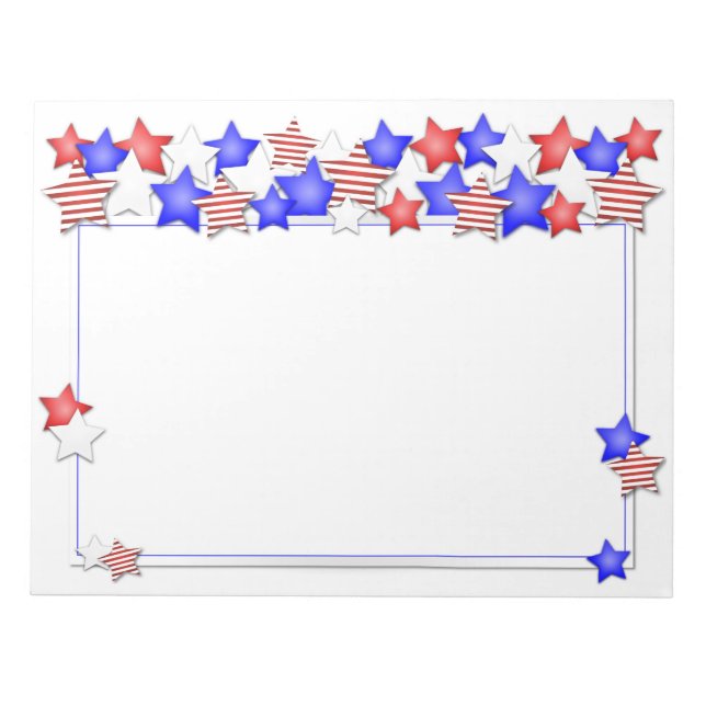 USA Independence Day Patriotic Stars American Notepad (Front)