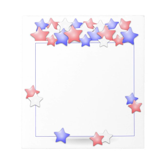 USA Independence Day Patriotic Stars American Notepad (Front)