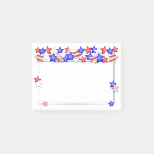 USA Independence Day Patriotic Stars American Post-it Notes