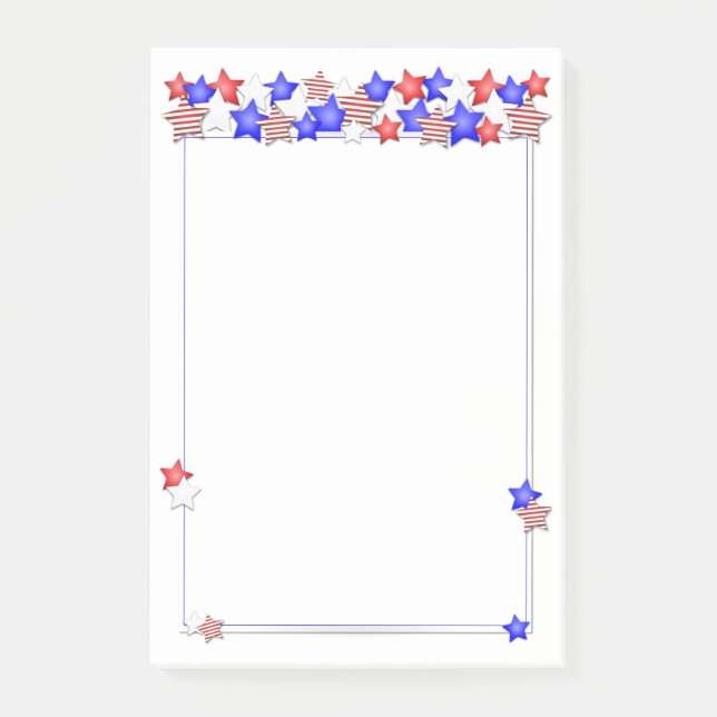 USA Independence Day Patriotic Stars American Post-it Notes (Front)