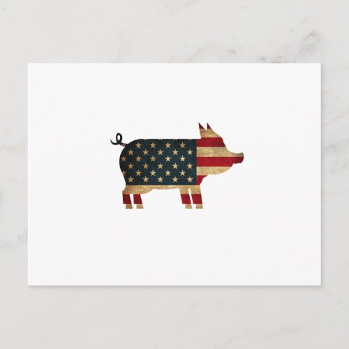 USA Independence Day _ Pig 4th Of July Funny Postcard