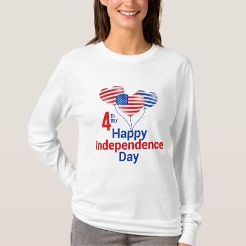 USA independence day with flat balloons T_Shirt