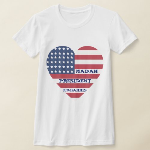 USA Independence Heart Flag T_Shirt