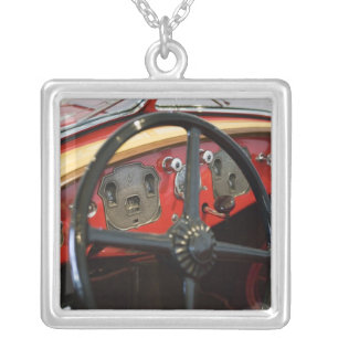USA, Indiana, Auburn: Auburn, Cord, Duesenberg 2 Silver Plated Necklace