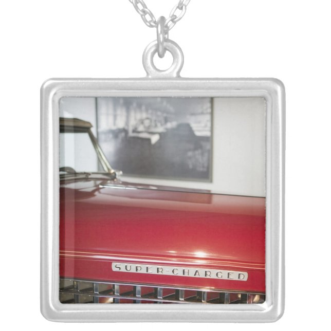 USA, Indiana, Auburn: Auburn, Cord, Duesenberg 7 Silver Plated Necklace (Front)