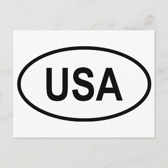 USA Int'l Vehicle Registration Code Postcard (Front)
