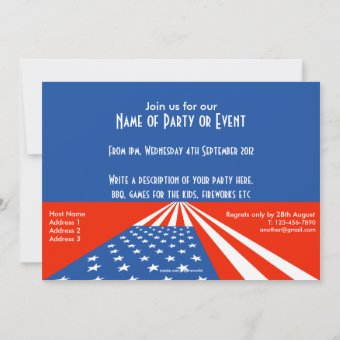 Usa Invitation   American Flag Invitation - Custom 