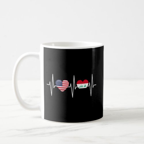 Usa Iraq Heartbeat America Iraqi Flag Heart Coffee Mug