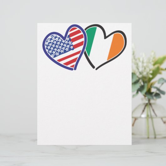 USA Ireland Heart Flags (Standing Front)