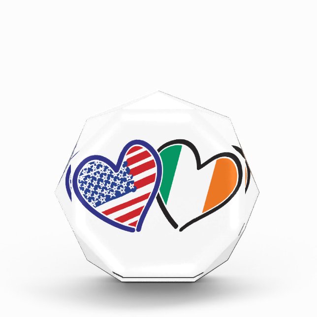 USA Ireland Heart Flags Award (Front)