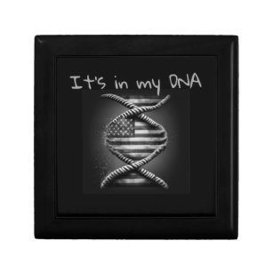 USA IS IN MY DNA, AMERICAN FLAG, DNA HELIX GIFT BOX
