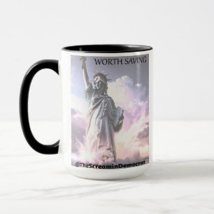 USA Is Worth Saving Lady Liberty Democracy Freedom Mug