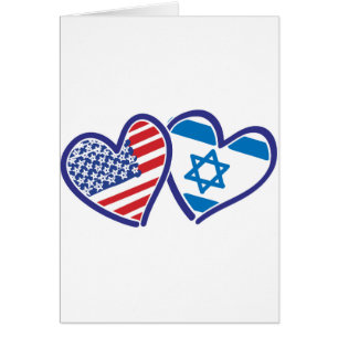USA Israel Heart Flags