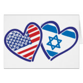 USA Israel Heart Flags (Front Horizontal)