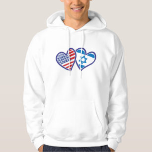 USA Israel Hearts Hoodie