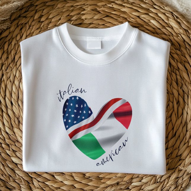 USA Italy Flag Heart | Italian American Pride T-Shirt (Creator Uploaded)