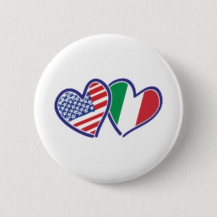 USA---Italy-Love Pinback Button