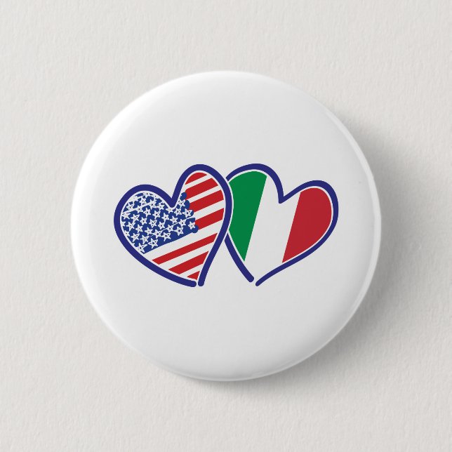 USA---Italy-Love Pinback Button (Front)